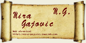 Mira Gajović vizit kartica